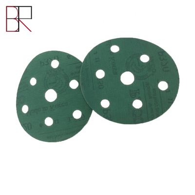 緑の円形5&quot;粉砕のための裏面接着剤式の紙やすりシート